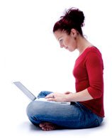 lady at computer